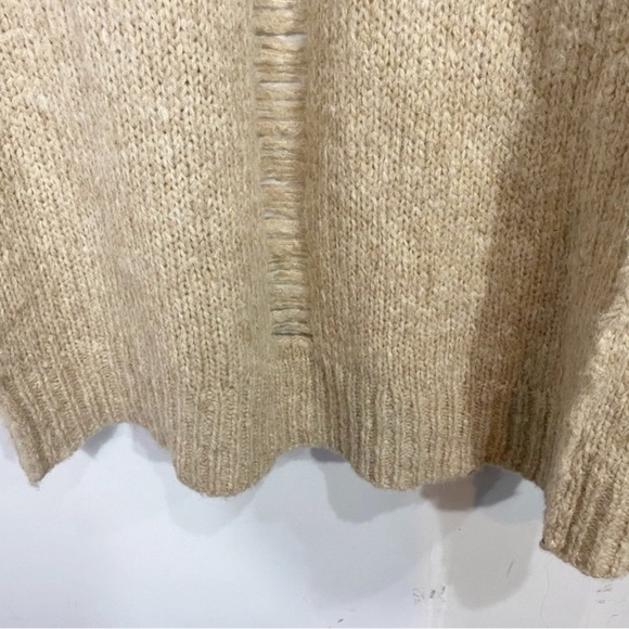 360 Sweater Italian Yarn Alpaca Wool Duster Cardigan Tan Large - Picture 7 of 10